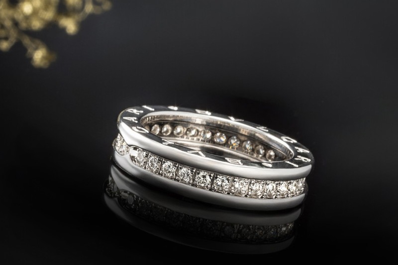 Bvlgari B.zero 1 Ring Memoire mit Diamanten in 750er Weißgold Größe 52 