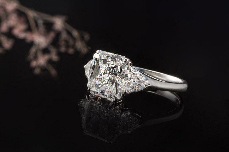 H.Stern Ring mit Diamant Radiant 2,5 Carat eckig Verlobungsring Weißgold 