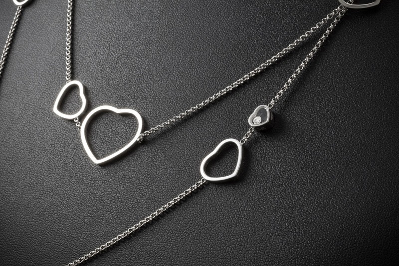 Chopard Collier Happy Diamonds Hearts 122 cm Loop Kette in Weißgold 750 