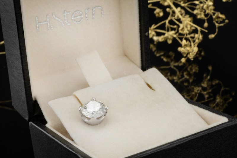 H.Stern Solitär Ohrstecker Ohrring einzeln Diamant 1,51 Ct. Weißgold 750 