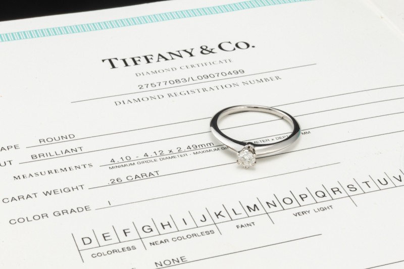Tiffany & Co Solitär Ring Setting mit Diamant 0,26 Ct in Platin Full Set 