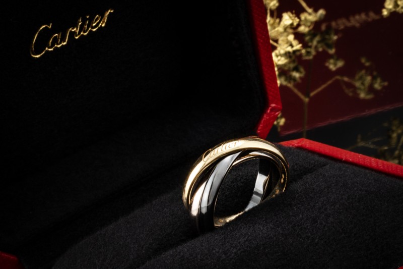 Trinity de Cartier Ring Limited Edition in 750 Gelbgold Weißgold Keramik 
