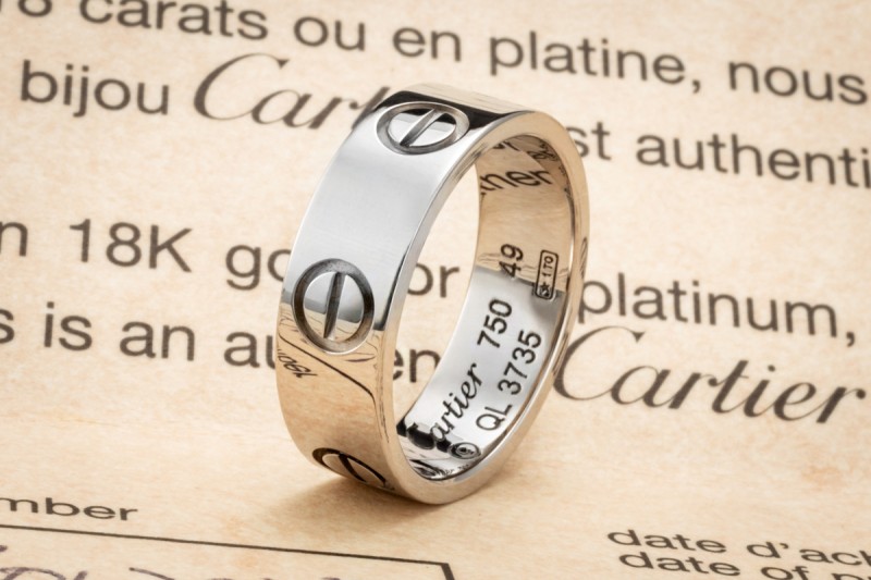 Cartier Love Ring Klassisches Modell 750er Weißgold Größe 49 Zertifikat 