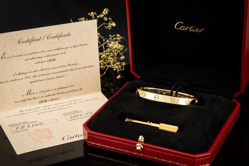 Cartier Love Armreif Armband Bracelet in 750er Gelbgold Gr. 17 Full Set 
