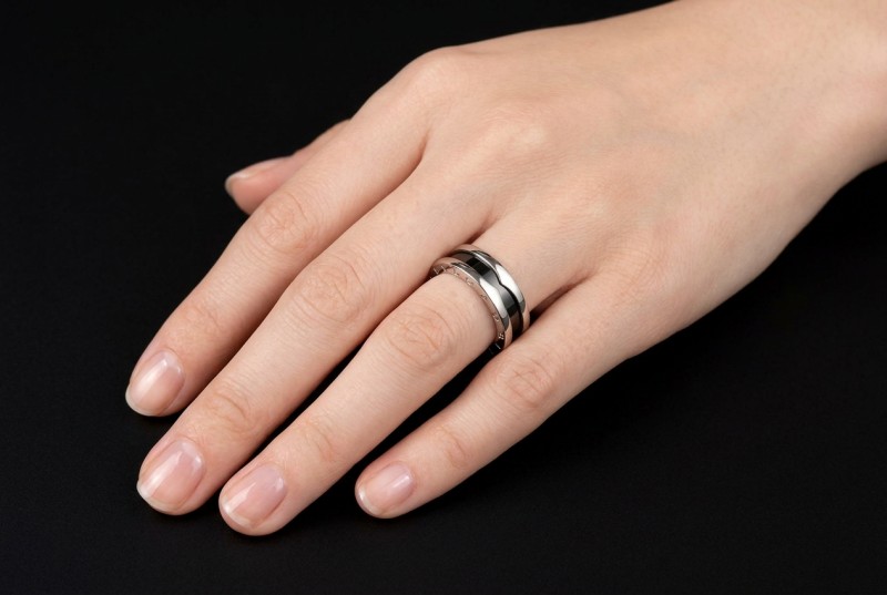 BVLGARI Ring B.zero1 Save the Children Keramik Schwarz Silber 925 Gr. 51 