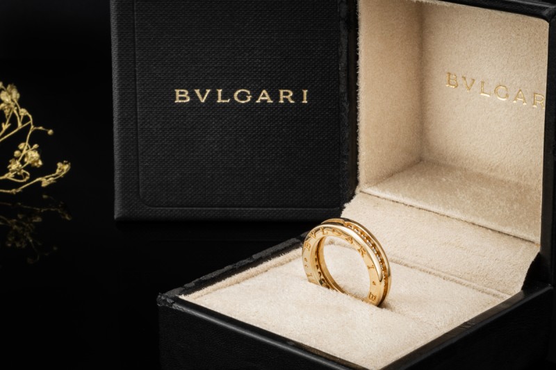 BVLGARI B.zero1 1-Band Ring mit Diamanten in 750er Gelbgold Größe 51 OVP 