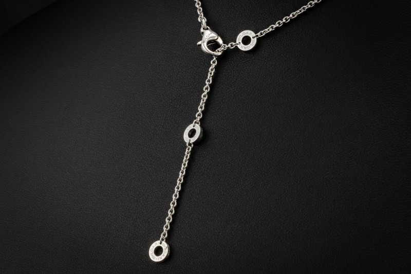 BVLGARI B.zero1 Collier Halskette mit rundem Anhänger in 750er Weißgold 