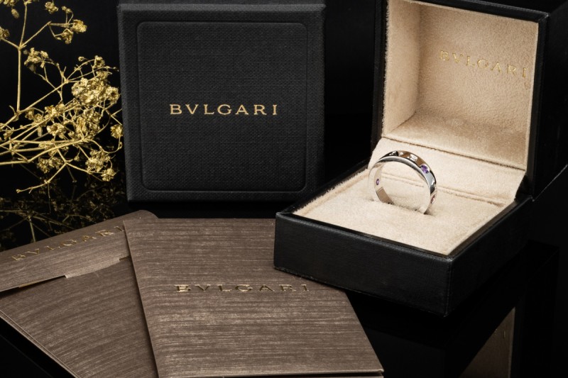 BVLGARI Roman Sorbets Ring Amethyst Turmalin Diamant in 750er Weißgold 