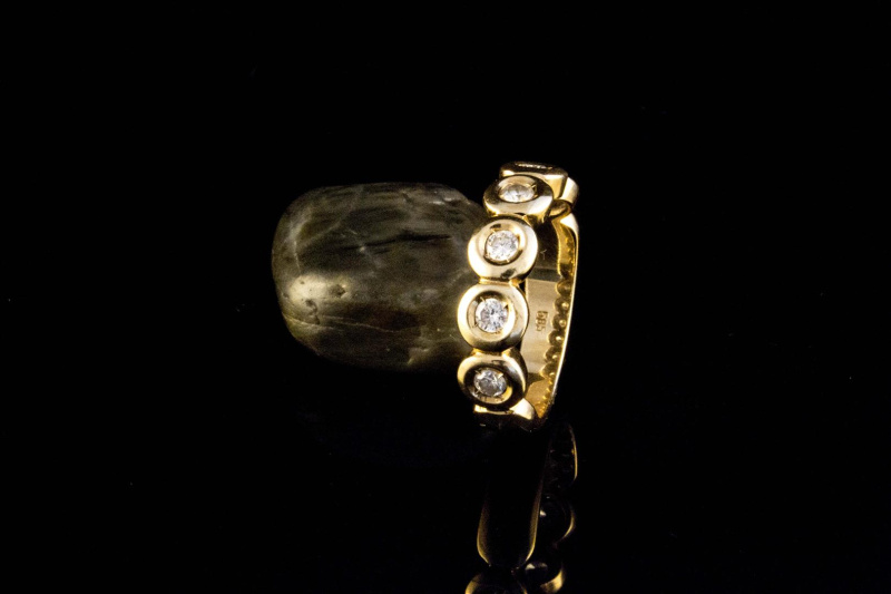 Halb Memoire Ring mit 0,50 Carat funkelnden Brillanten in 585er Gelbgold 