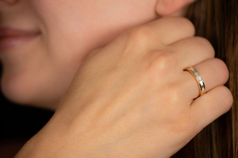 Cartier Vintage Memoire Ring mit Baguette Diamanten in 750er Gelbgold 54 