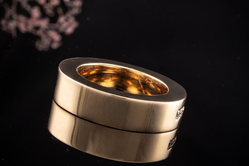 A. Odenwald Ring mit Top Diamanten Brillanten im Kanal Massiv in Rosegold 