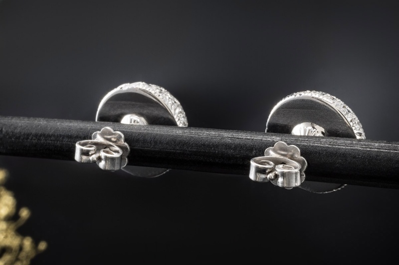Ohrstecker Ohrringe Rund mit 146 Diamanten 3,07 Ct TW IF in Weißgold 750 