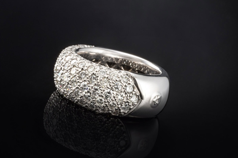 Ring mit 2,87 Carat Diamanten Goldschmiedearbeit Bandring Weißgold 750 