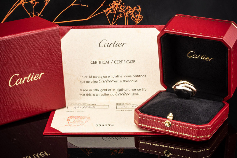 Cartier Trinity Ring Klassisch mit 15 Diamanten Gold 750 Gr. 50 Full Set 