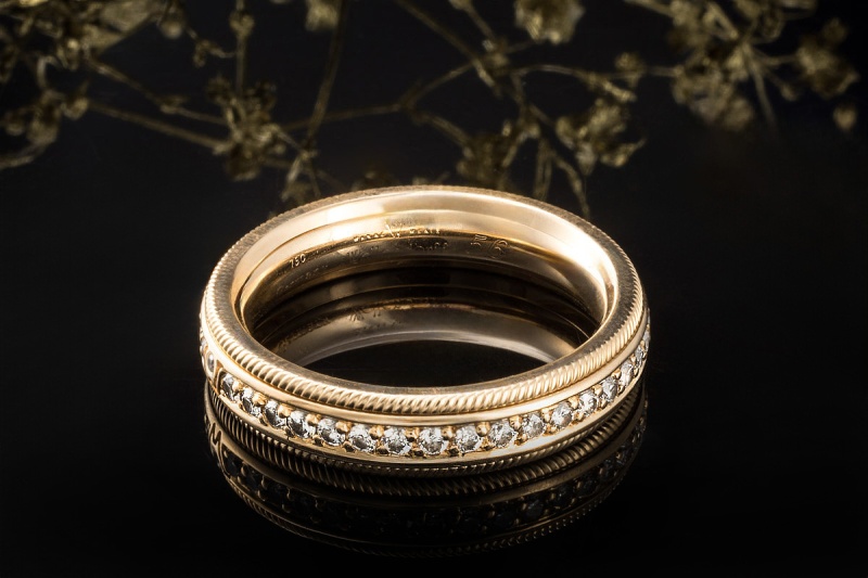 Wellendorff Ring Memoire Brillant Julia Diamant Drehring Gelbgold 56 OVP 