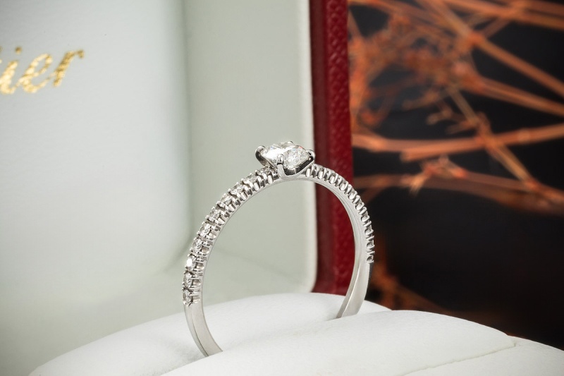 Etincelle de Cartier Ring Solitär Verlobungsring Diamanten Weißgold 750 