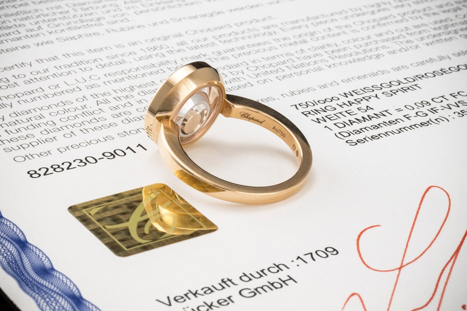 Chopard Ring Happy Spirit mit 1 Diamant Modell Roségold mit Weißgold 750 