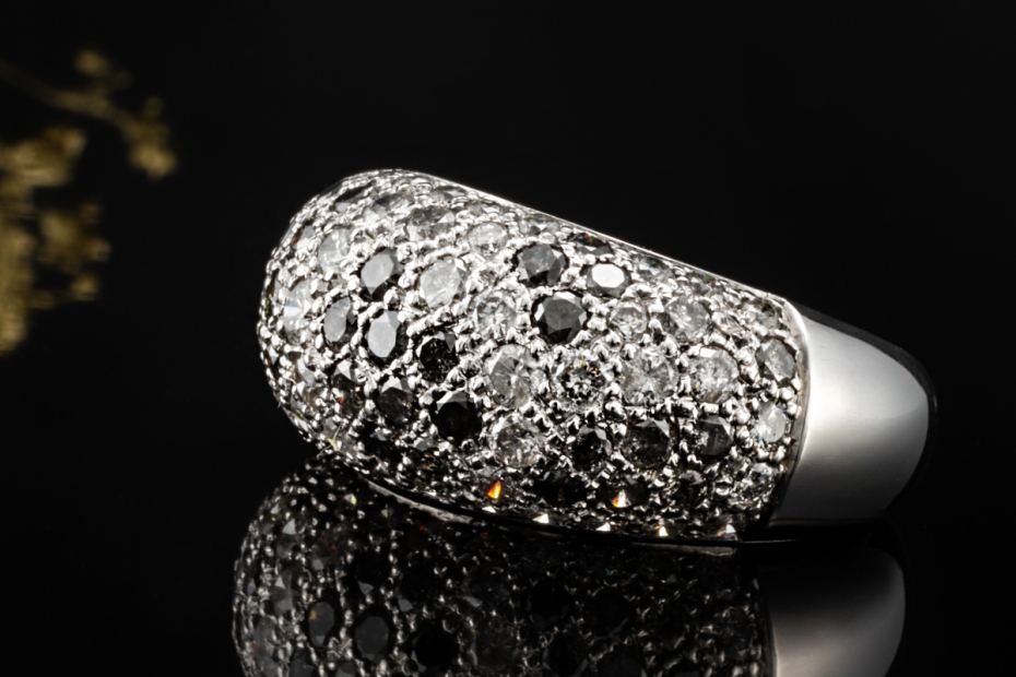 Cartier Ring Sauvage Métissage mit Diamanten Schwarz Weiß 750er Weißgold 