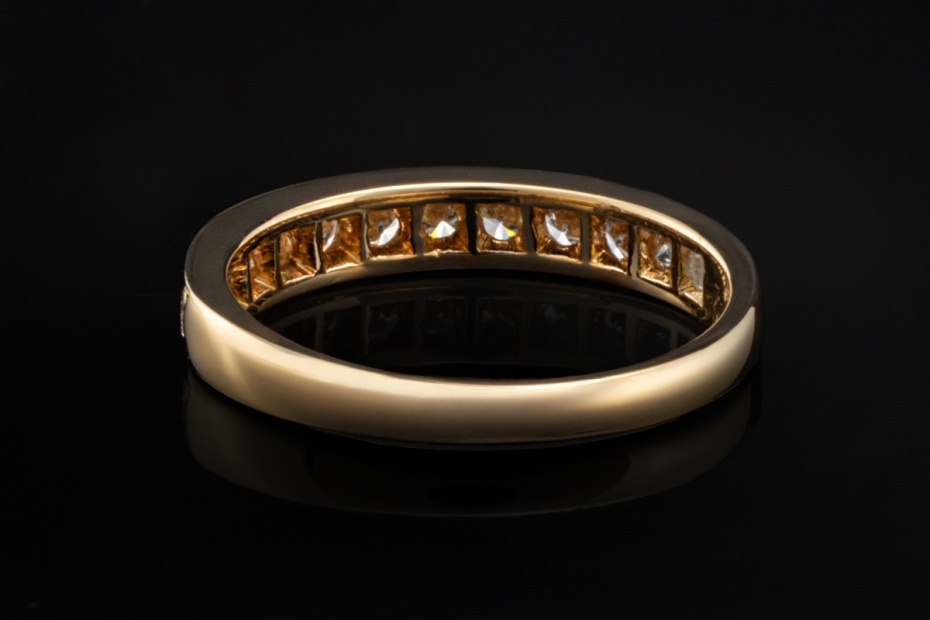 Cartier Vintage Allianz Ring mit Diamanten Halbmemoire in 750er Gelbgold 