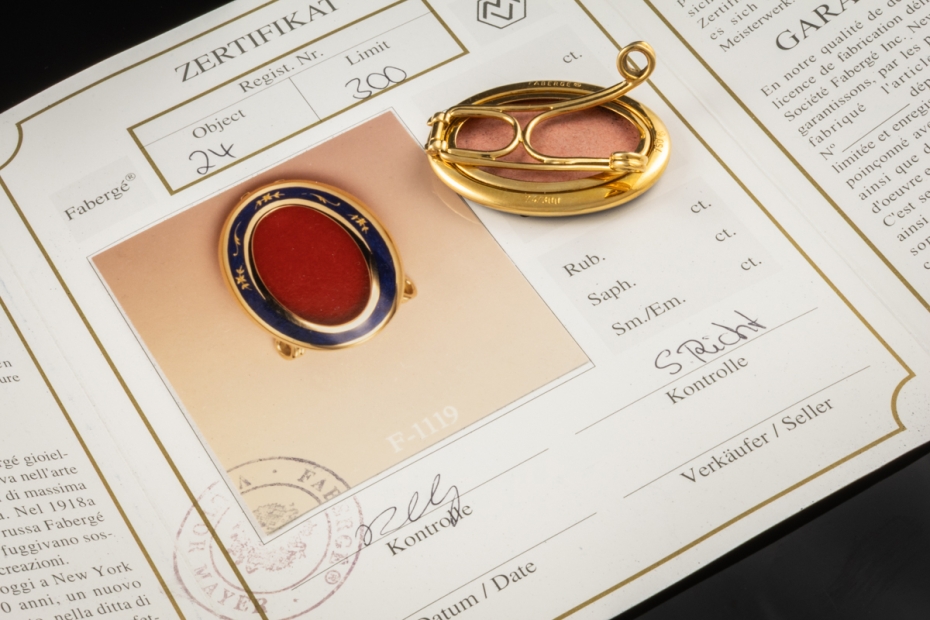 Fabergé Bilderrahmen Aufsteller mit Emaille Limitiert in 750er Gelbgold 