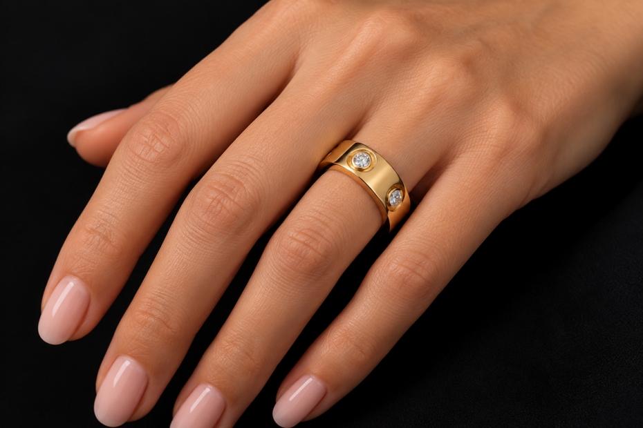 Cartier Love Ring mit 6 Diamanten Großes Modell in 750er Gelbgold Gr. 53 