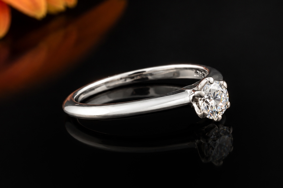 Tiffany & Co Solitär Ring Setting mit Diamant Brillant 0,34 Ct in Platin 