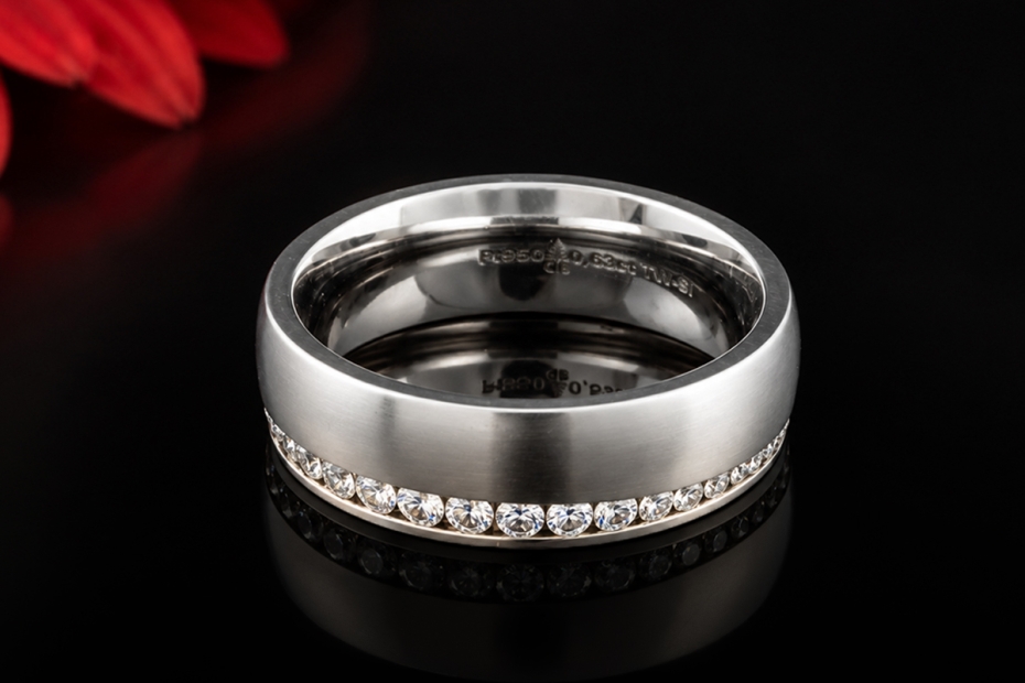 Christian Bauer Memoire Bandring mit Diamanten Seidenmatt in Platin 950 