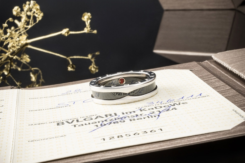 BVLGARI Ring B.zero1 Save the Children Keramik Schwarz in 925er Silber 