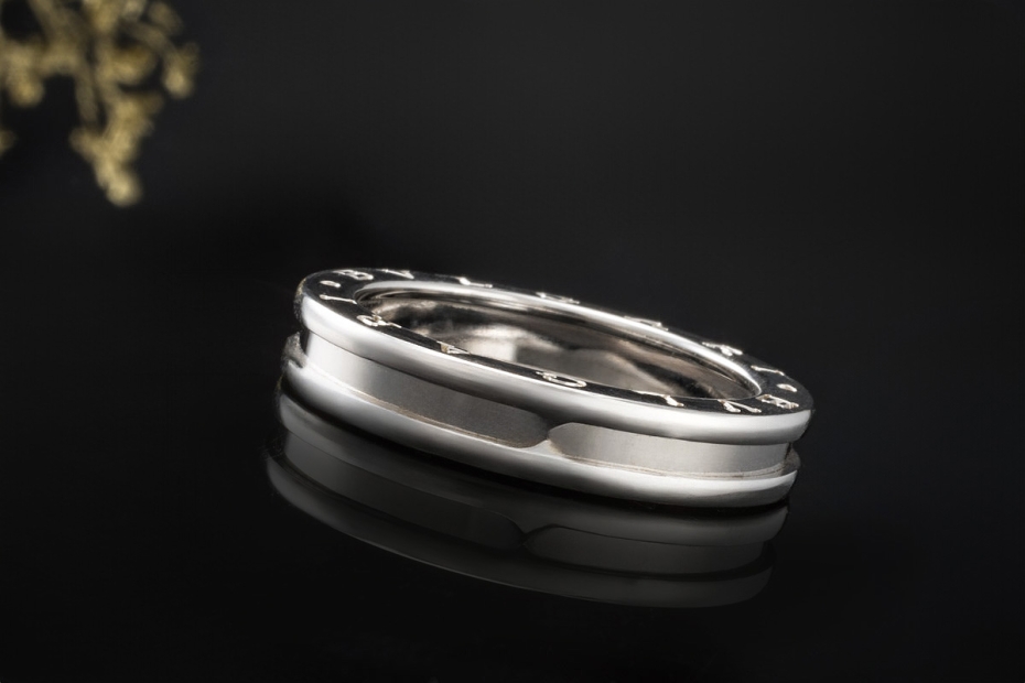 BVLGARI B.zero1 1-Band Ring Klassisch in 750er Weißgold Größe 63 