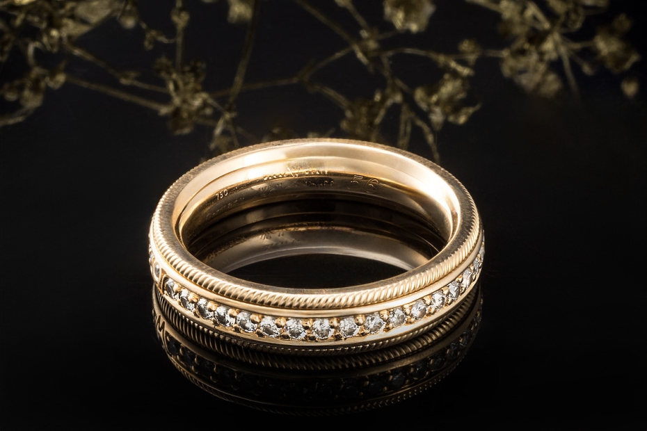 Wellendorff Ring Memoire Brillant Julia Diamant Drehring Gelbgold 56 OVP 