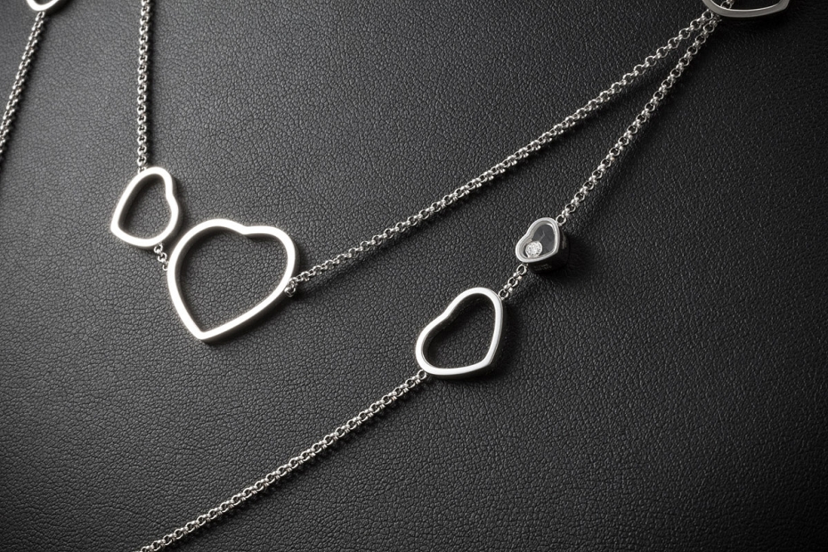 Chopard Collier Happy Diamonds Hearts 122 cm Loop Kette in Weißgold 750 