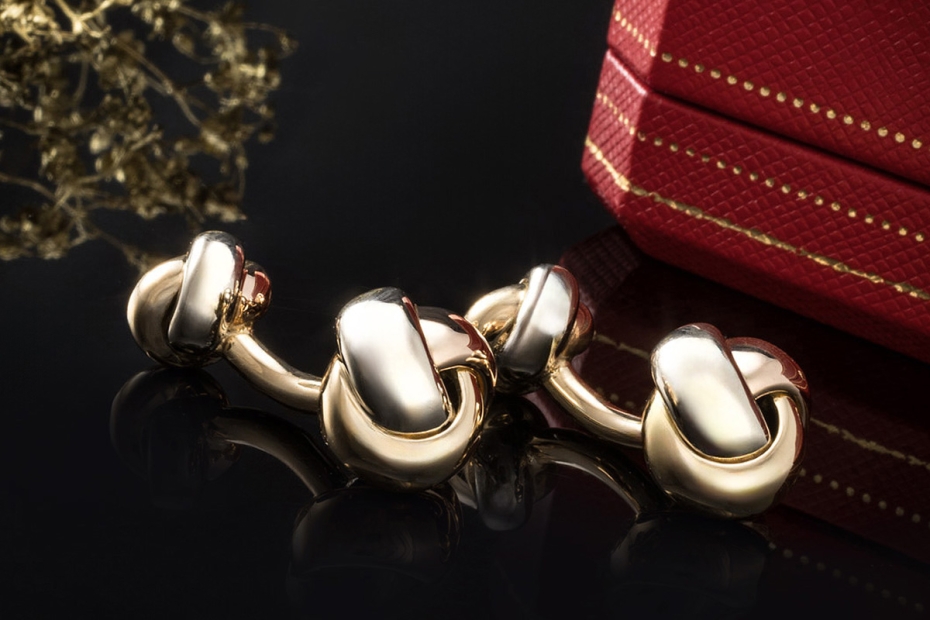 Cartier Manschettenknöpfe Trinity de Cartier Massiv 750er Gold Tricolor 