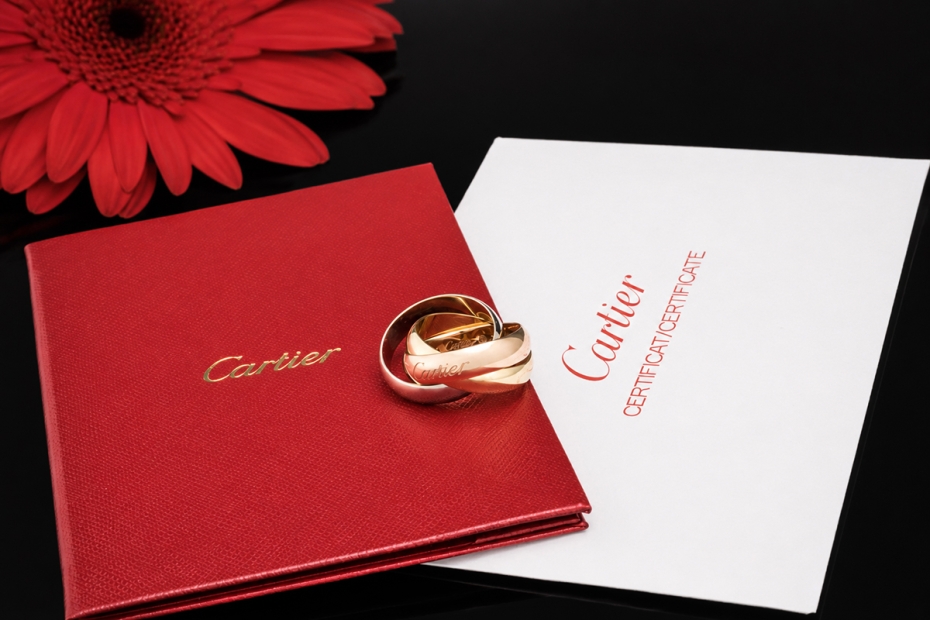 Trinity de Cartier Ring Klassisches großes Modell in 750er Gold Tricolor 