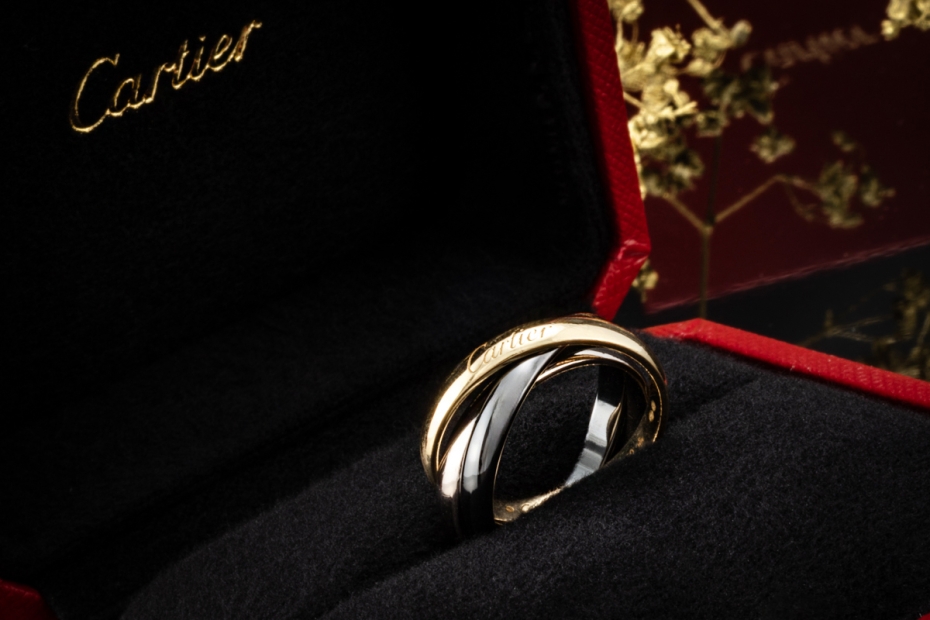 Trinity de Cartier Ring Limited Edition in 750 Gelbgold Weißgold Keramik 