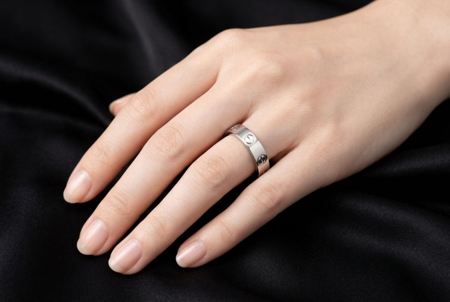 Cartier Love Ring Kleines Modell Schmal in Weißgold 750 Arbeit Größe 49 