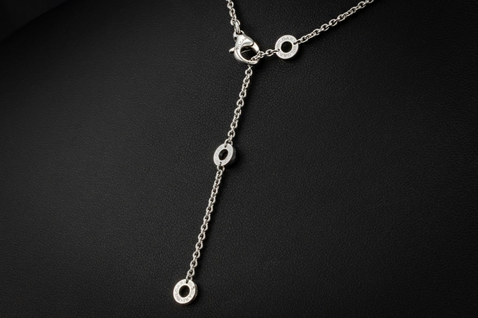 BVLGARI B.zero1 Collier Halskette mit rundem Anhänger in 750er Weißgold 
