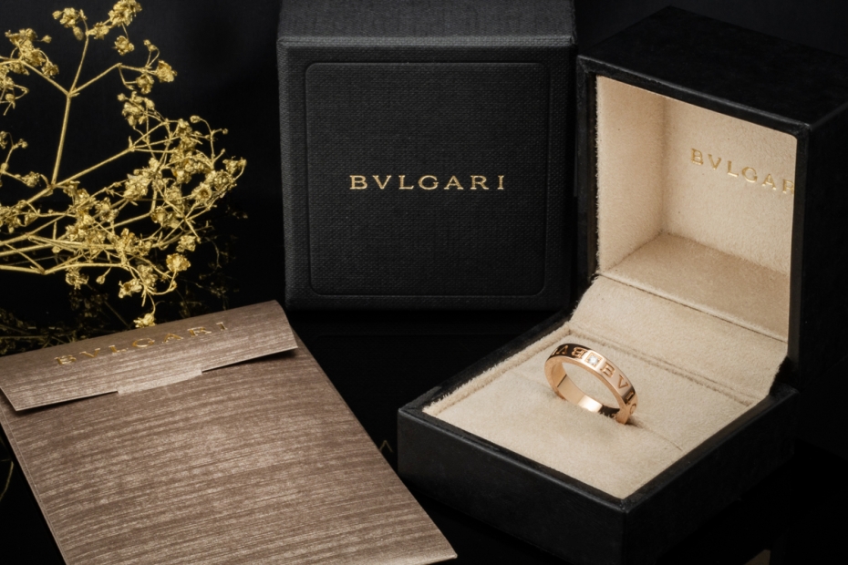 BVLGARI B.zero1 Ring Essential Band Solitär Diamant in Roségold 750 OVP 