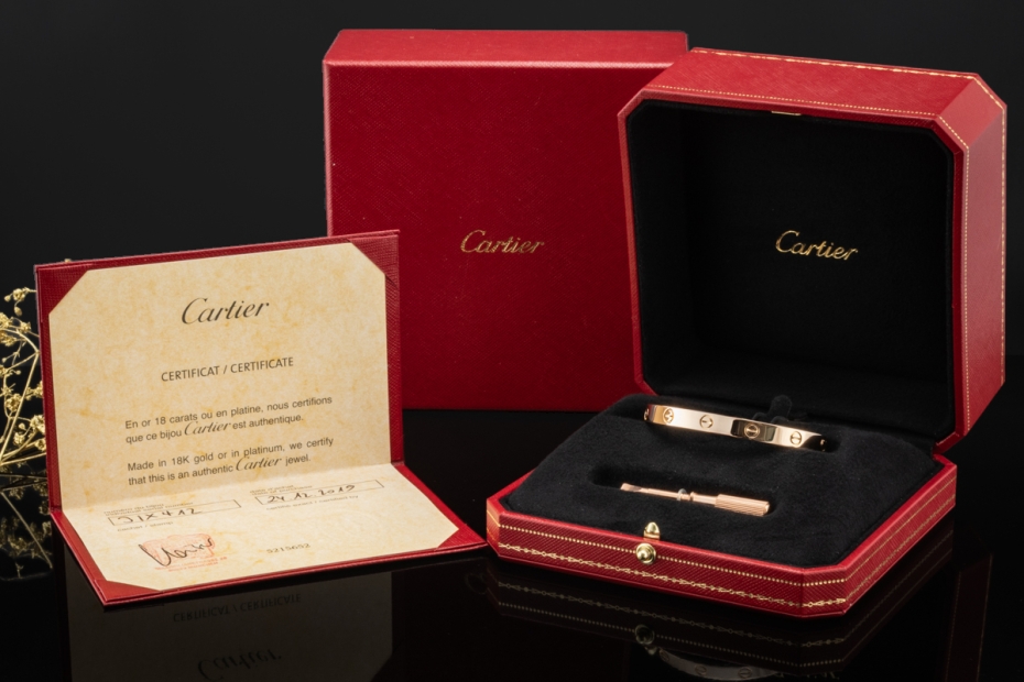 Cartier Love Armreif Klassisch Roségold 750 Bracelet Gr 17 Full Set OVP 