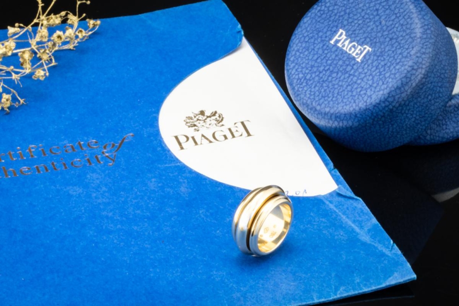 Piaget Ring Possession Drehring XL 1990 Gr. 53 Gelbgold 750 Full Set 