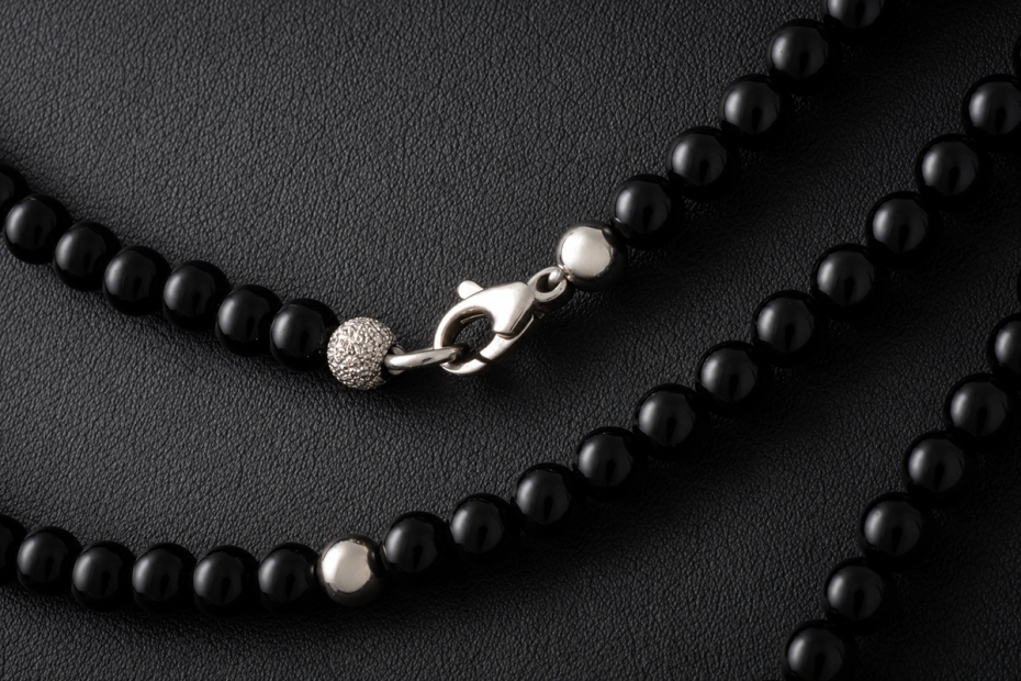 Exklusives Onyx Diamant Collier Kette und Anhänger wandelbar in Weißgold 