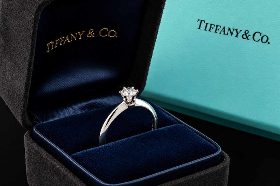 Tiffany & Co Solitär Ring Setting Diamant 0,34 Lupenrein Platin Full Set 