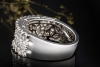 Ring Breiter Bandring mit Diamanten handgefertigt in 750er Weißgold 