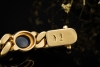 Armband Panzerarmband Saphir Cabochons Diamanten Massiv in Gelbgold 750 