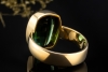 Beeindruckender Ring Facettierter Turmalin Schachbrett Stil Gelbgold 750 