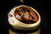 Ring Cocktailring mit Rubinen im Carréschliff und Diamanten Gelbgold 750 