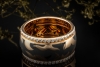 Leo Wittwer Ring Breit mit Emaille Grau und Diamanten Roségold 750 