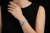 Antikes breites Armband mit Rubin Blumen und Diamanten in 950er Platin 