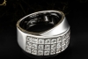 Ring Diamanten Geometrisches Design Massive Weißgold Goldschmiedearbeit 