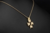 Victor Mayer Anhänger im Kreuz Design mit Diamanten in 750er Gelbgold 