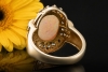 Vintage Opal Ring Oval mit Diamanten gefertigt in 585er Gelbgold 